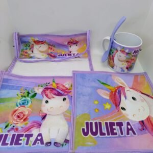 Set de jardin unicornio 4 piezas