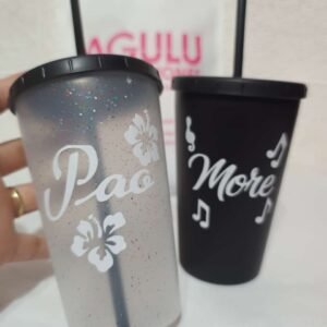Vasos con sorbetes personalizados
